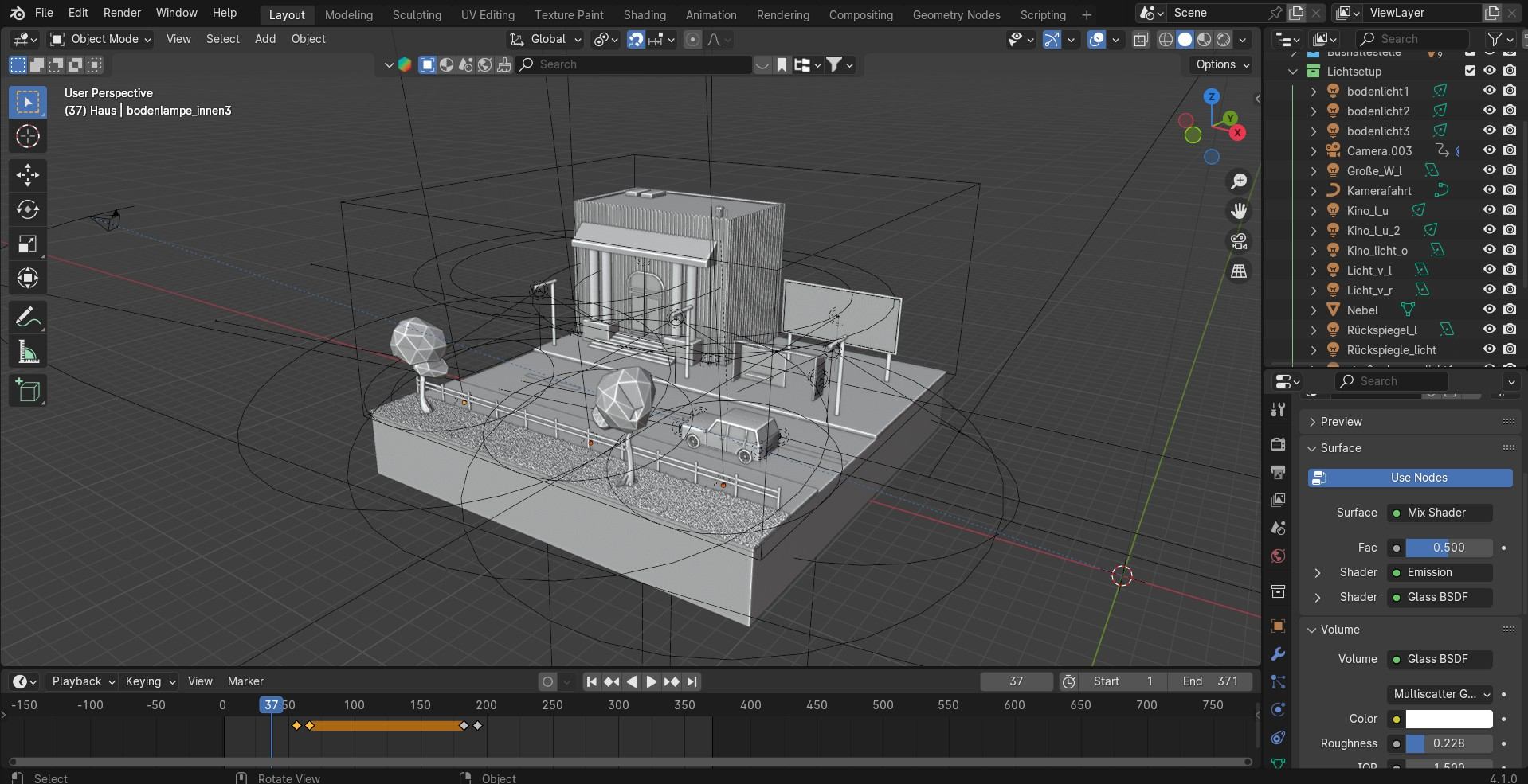 Tiny World — Blender Arbeitsoberfläche